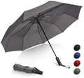 Compact Weather-Resistant Grey Black Umbrella 33cm