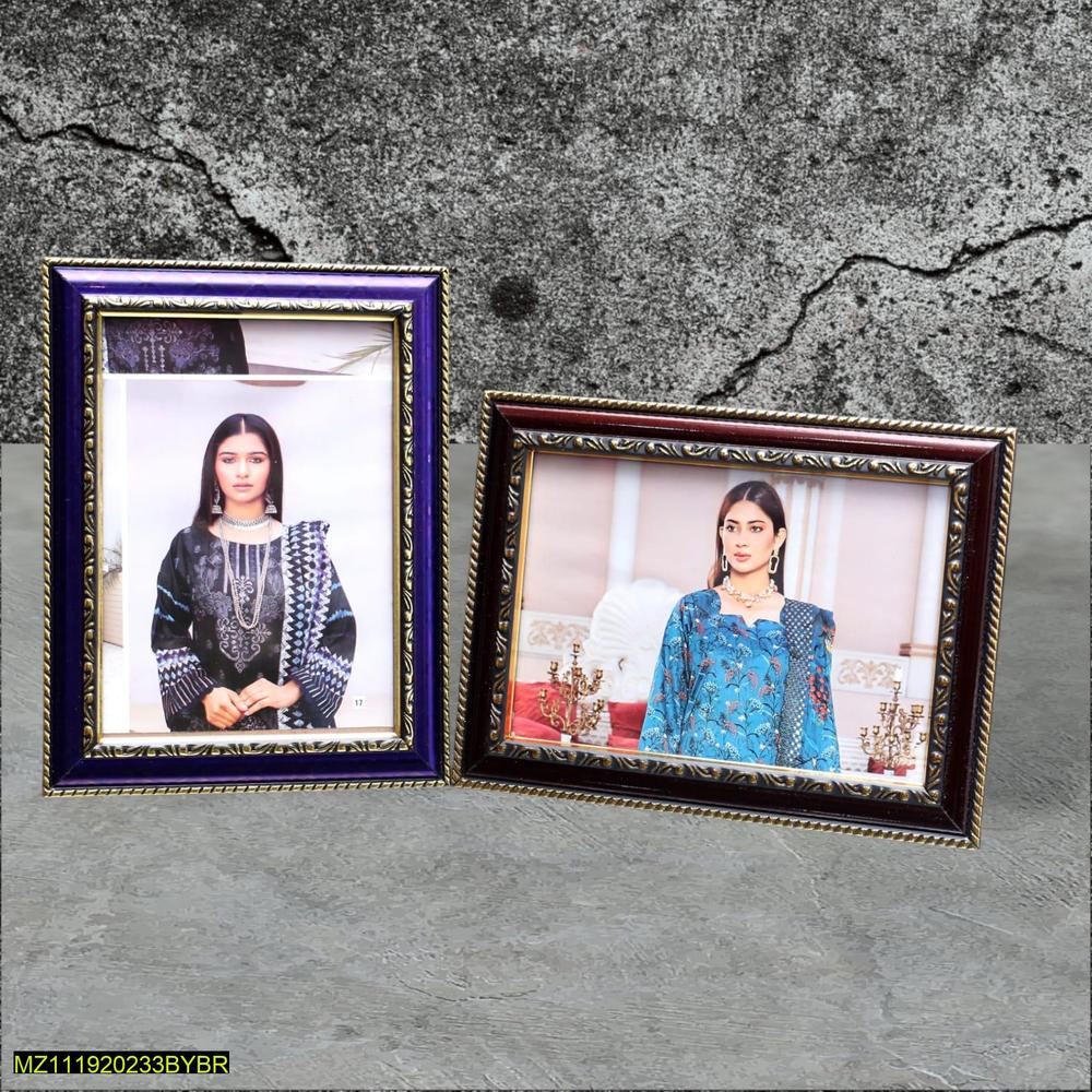 Photo Frame Set Blue Brown Gold Decorative Frames for Home Office