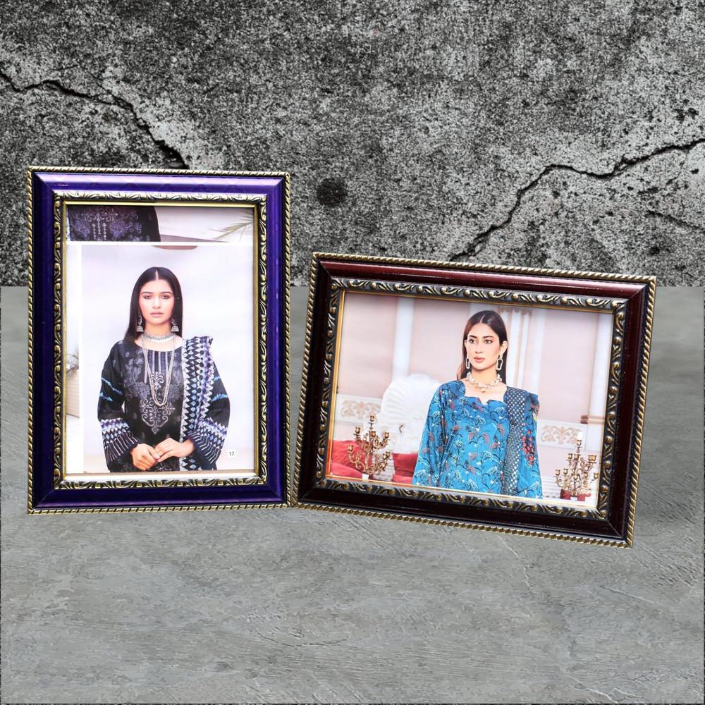 Photo Frame Set Blue Brown Gold Decorative Frames for Home Office