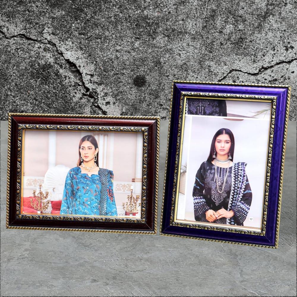Photo Frame Set Blue Brown Gold Decorative Frames for Home Office