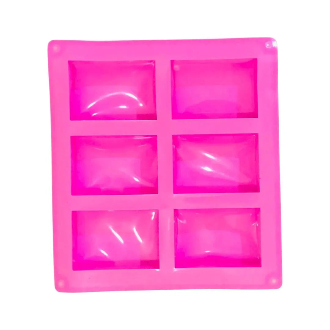 Pink Silicone Bath Soap Mold 6-Cavity Waterproof