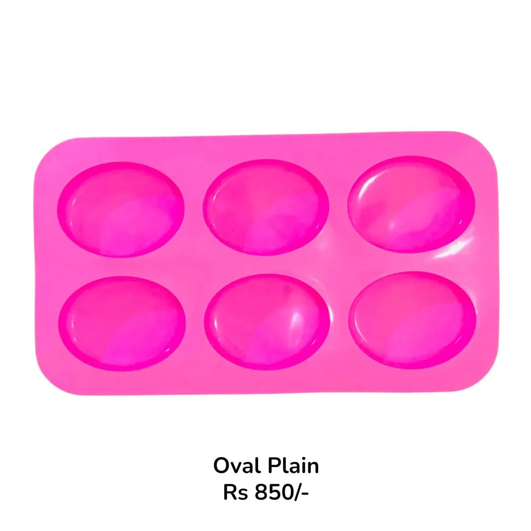 Pink Silicone Soap Mold 6-Cavity Reusable