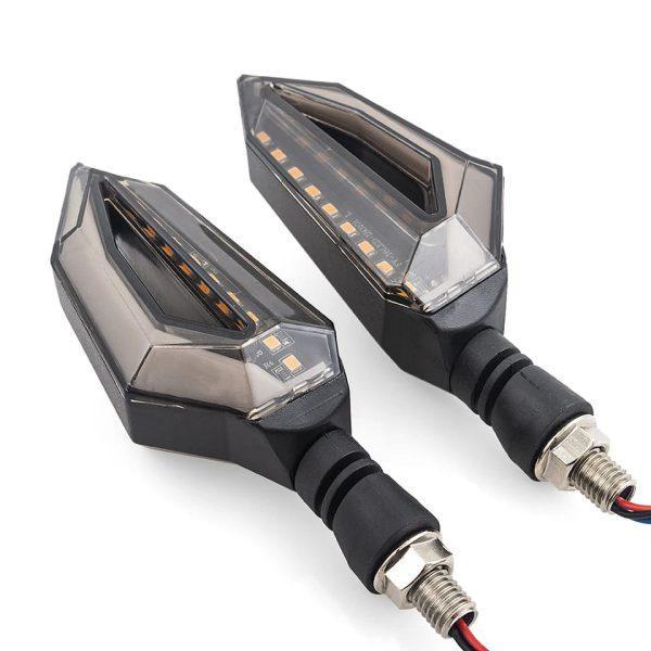 Premium LED Bike Indicators Black Blue Yellow Red White
