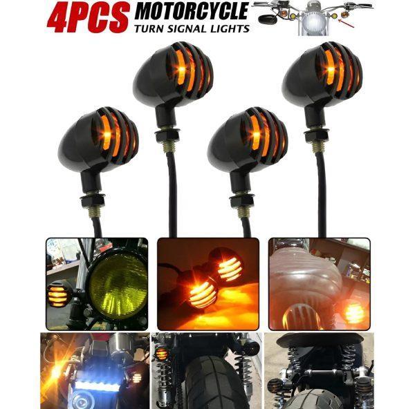 Motorcycle Turn Signal Lights 4PCS Yellow LED