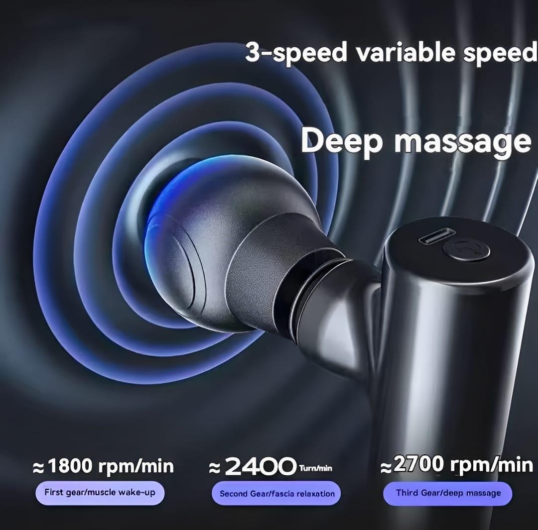 Mini Rechargeable Massager Black Portable