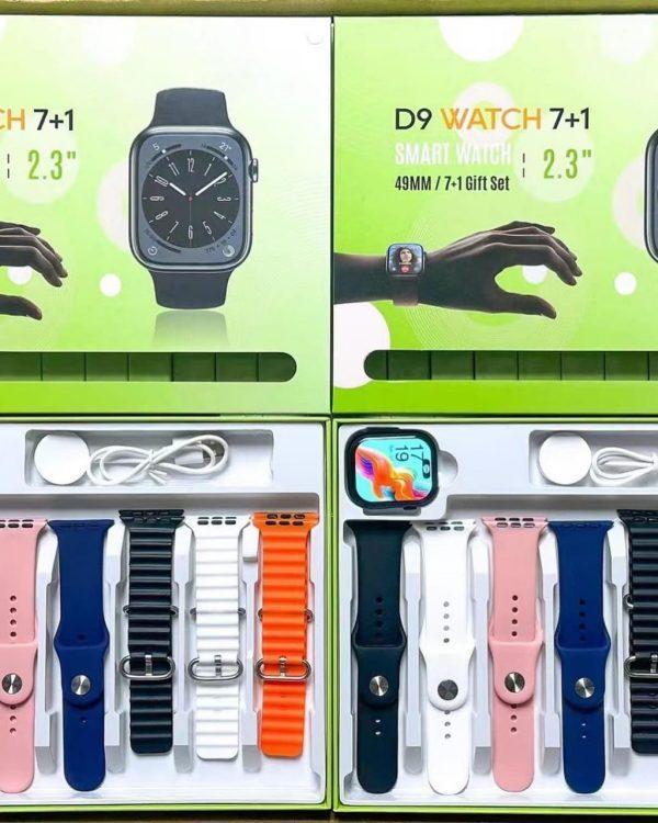 D9 Ultra Smart Watch Series 9 with 7 Straps & Bluetooth