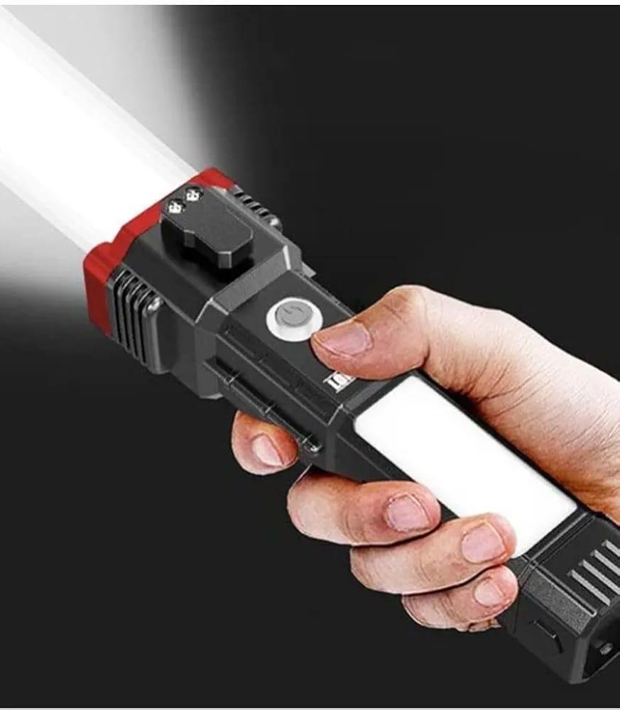 Rechargeable LED Safety Hammer Light Black ABS
