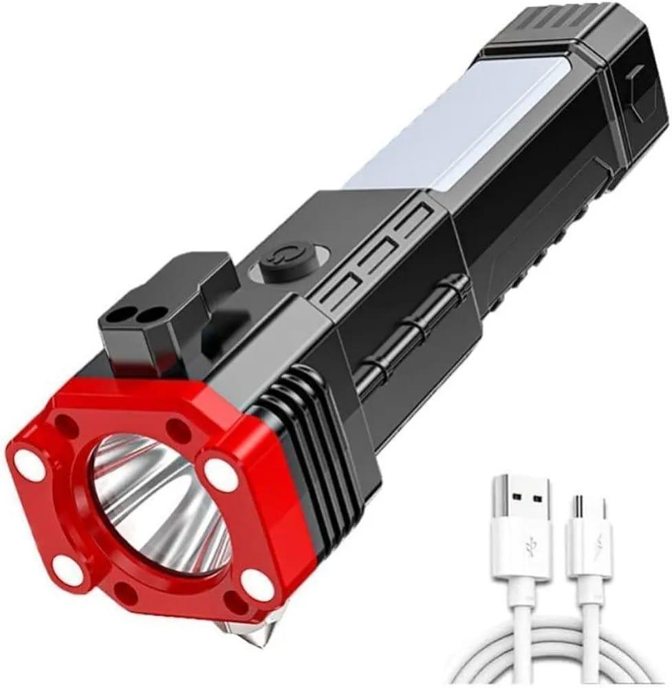 Rechargeable LED Safety Hammer Light Black ABS