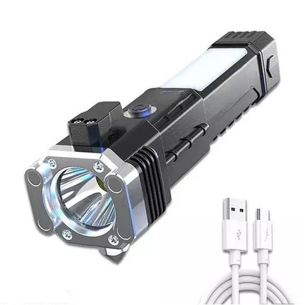 Rechargeable LED Torch Light Black 500mAh Camping Emergency