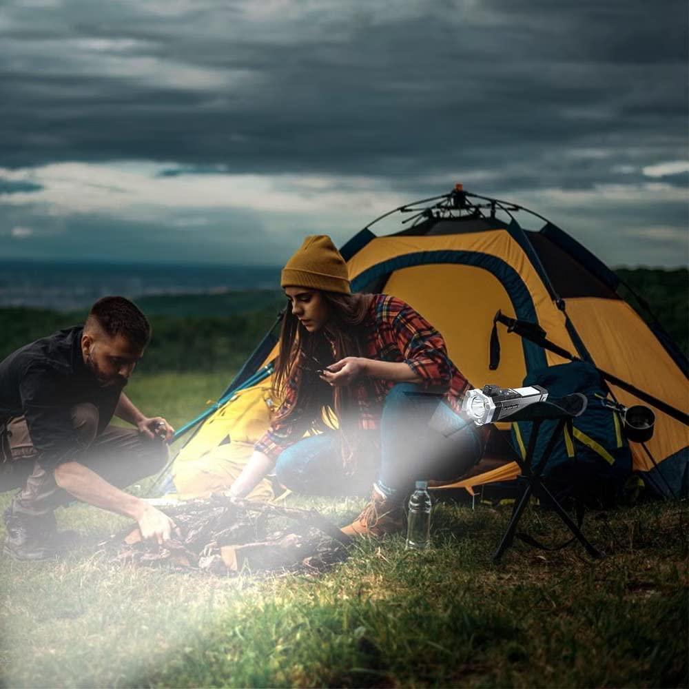 Rechargeable LED Torch Light Black 500mAh Camping Emergency