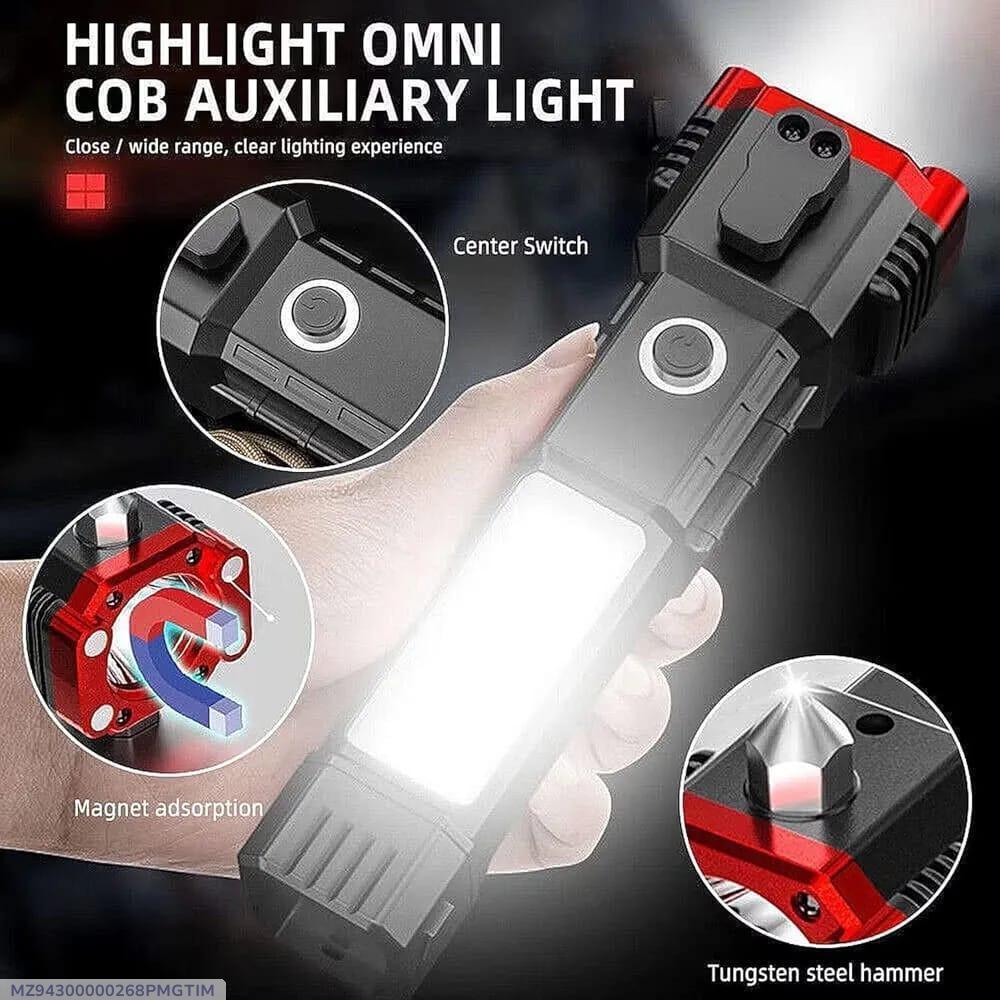 Rechargeable Self Defense LED Torch Light Black