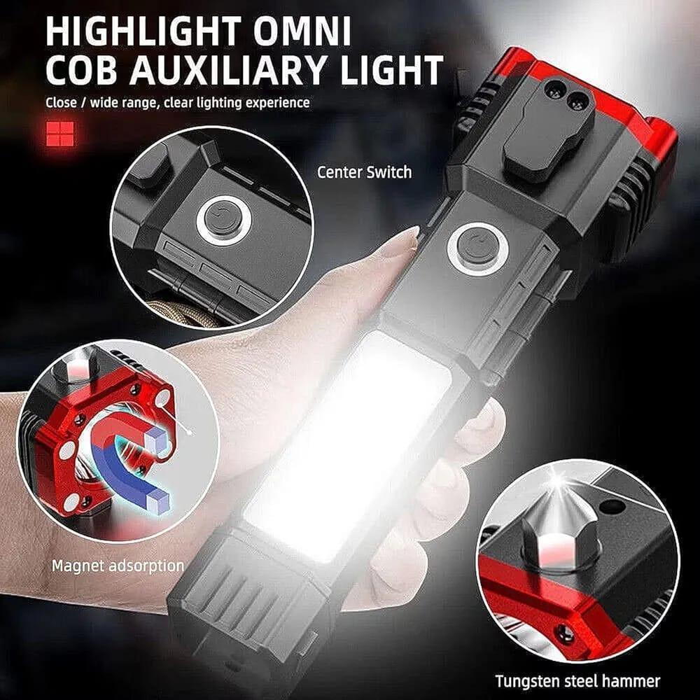 Rechargeable Self Defense LED Torch Light Black