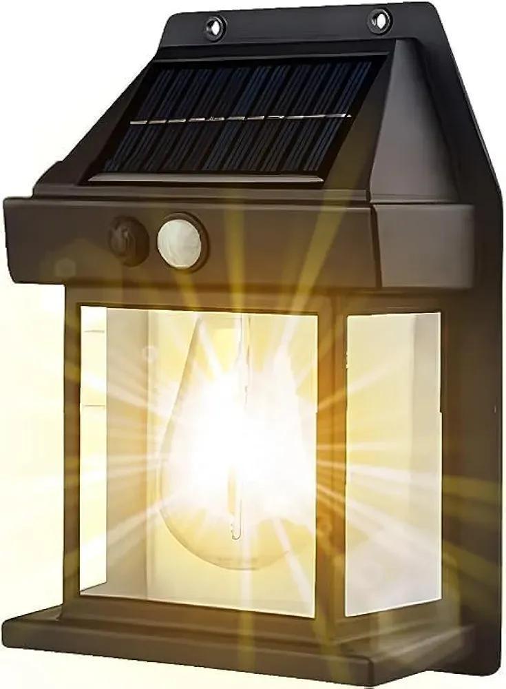 Motion Sensor Solar Lamp IP65 Waterproof Black Golden