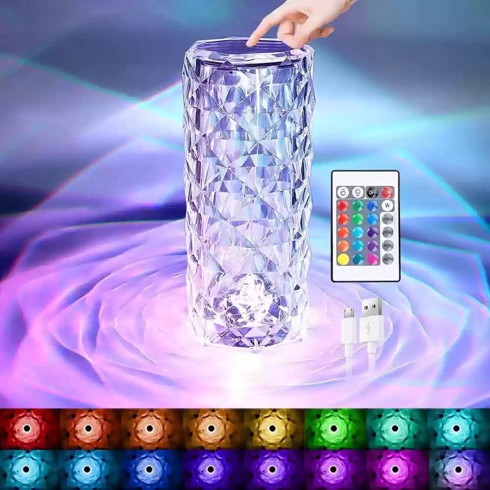 Rechargeable Touch Control Table Lamp Transparent Acrylic