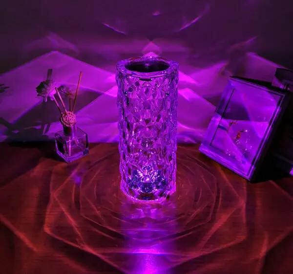 Rechargeable Touch Control Table Lamp Transparent Acrylic