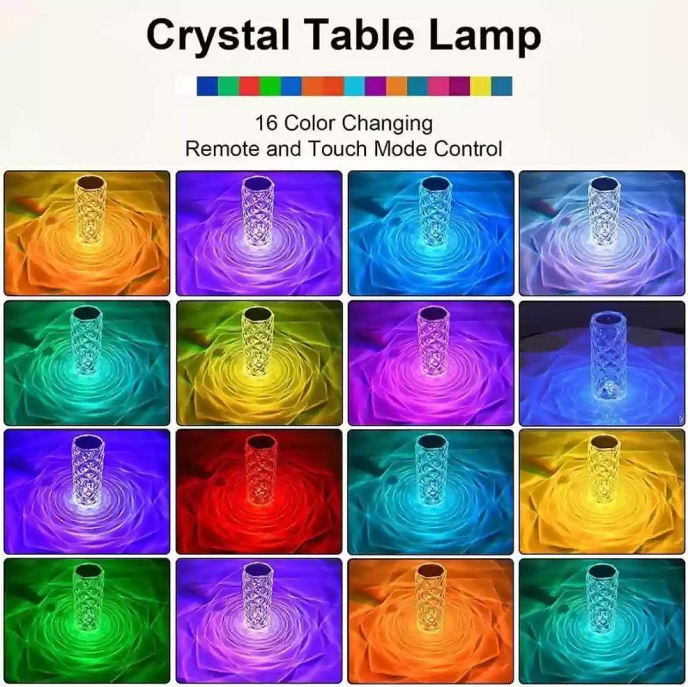Rechargeable Touch Control Table Lamp Transparent Acrylic