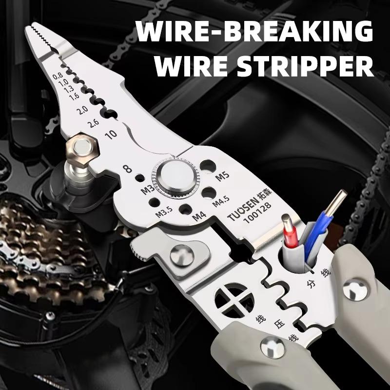 Electrician Wire Stripper Pliers Multi-Function Grey Chrome Vanadium