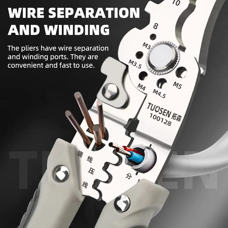 Electrician Wire Stripper Pliers Multi-Function Grey Chrome Vanadium