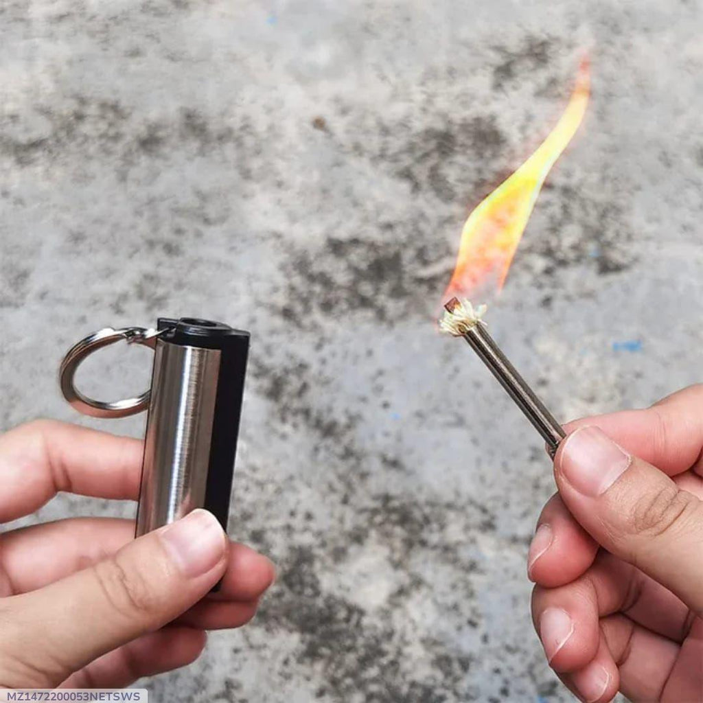 Silver Metal Fire Starter for Kitchens & Outdoor Use