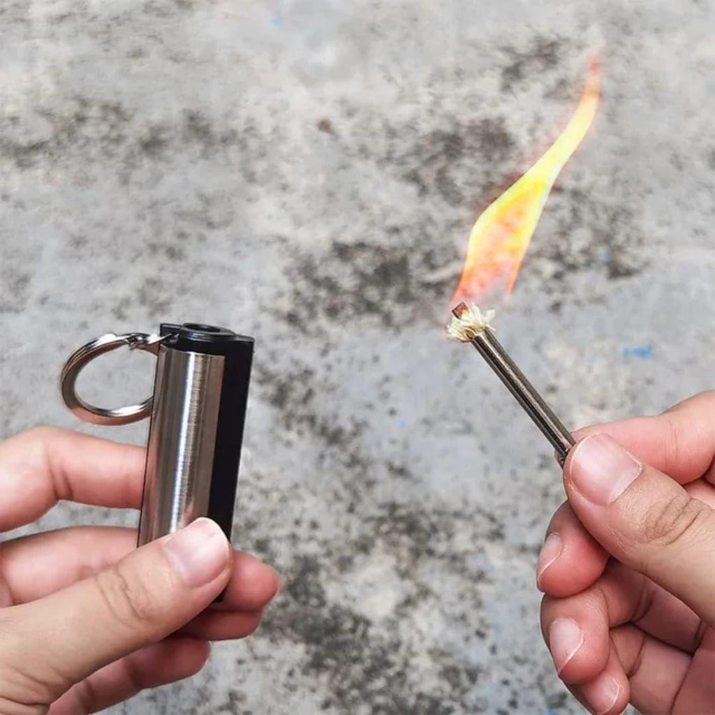Silver Metal Fire Starter for Kitchens & Outdoor Use