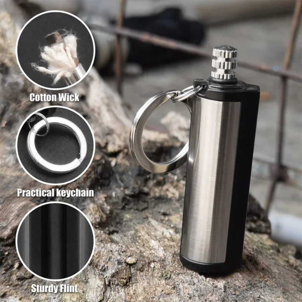 Silver Metal Fire Starter for Kitchens & Outdoor Use
