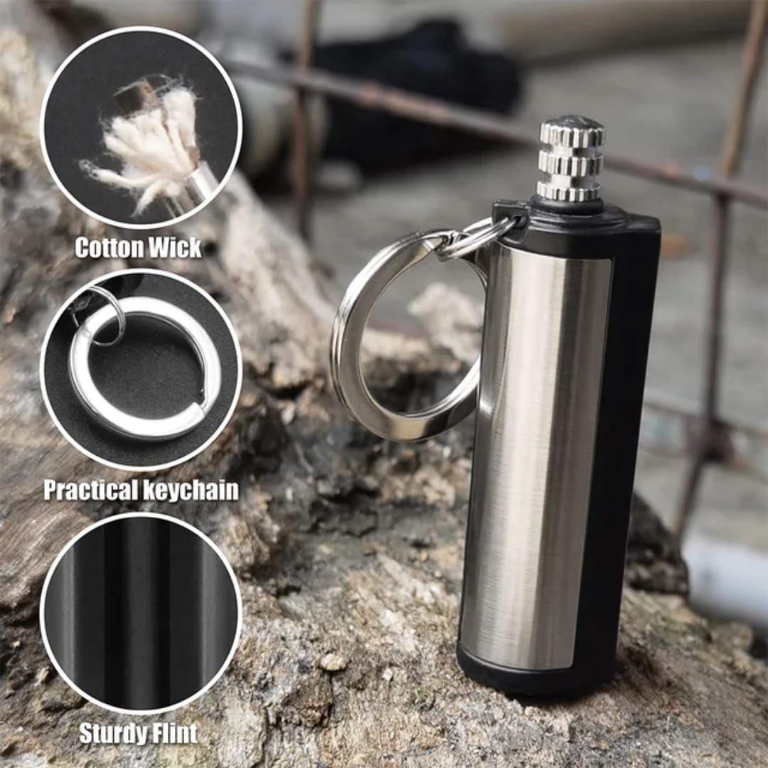Silver Metal Fire Starter for Kitchens & Outdoor Use