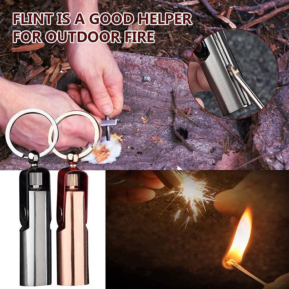 Silver Metal Fire Starter for Kitchens & Outdoor Use