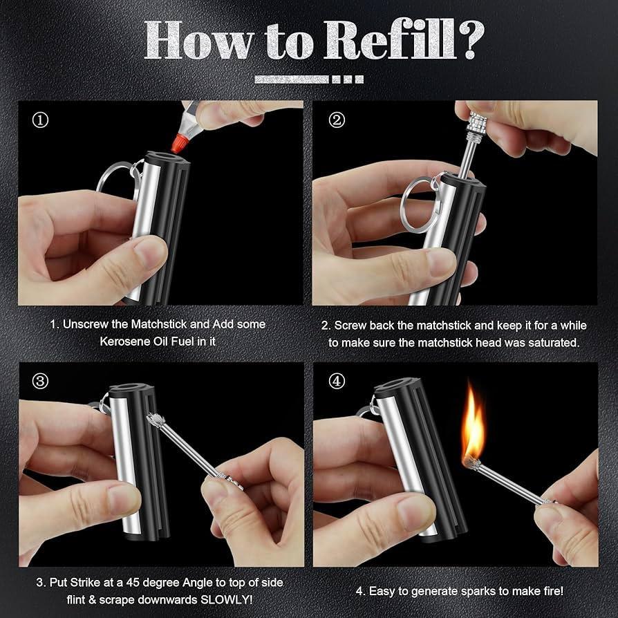 Silver Metal Fire Starter for Kitchens & Outdoor Use