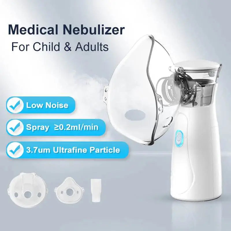 Portable Mesh Nebulizer Machine for Kids & Adults – Rechargeable Handheld Silent Nebulizer