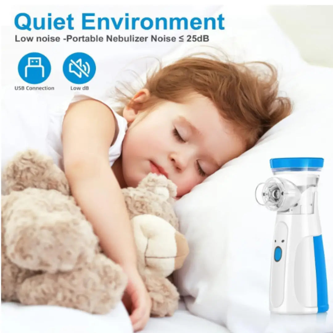 Portable Mesh Nebulizer Machine for Kids & Adults – Rechargeable Handheld Silent Nebulizer