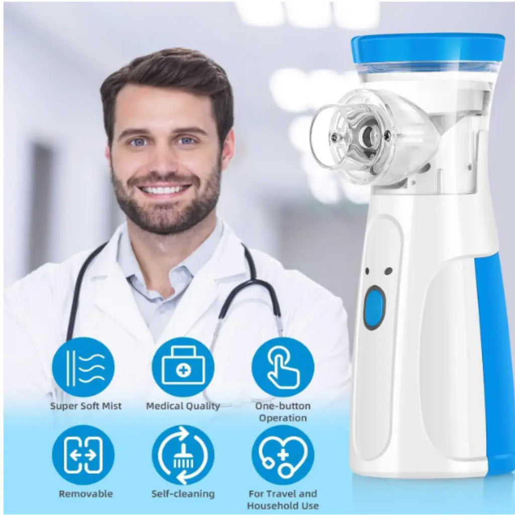 Portable Mesh Nebulizer Machine for Kids & Adults – Rechargeable Handheld Silent Nebulizer