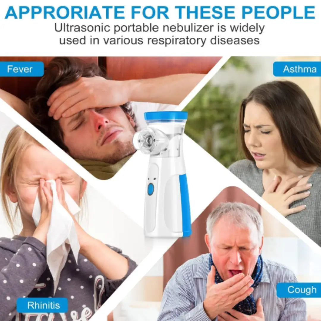 Portable Mesh Nebulizer Machine for Kids & Adults – Rechargeable Handheld Silent Nebulizer