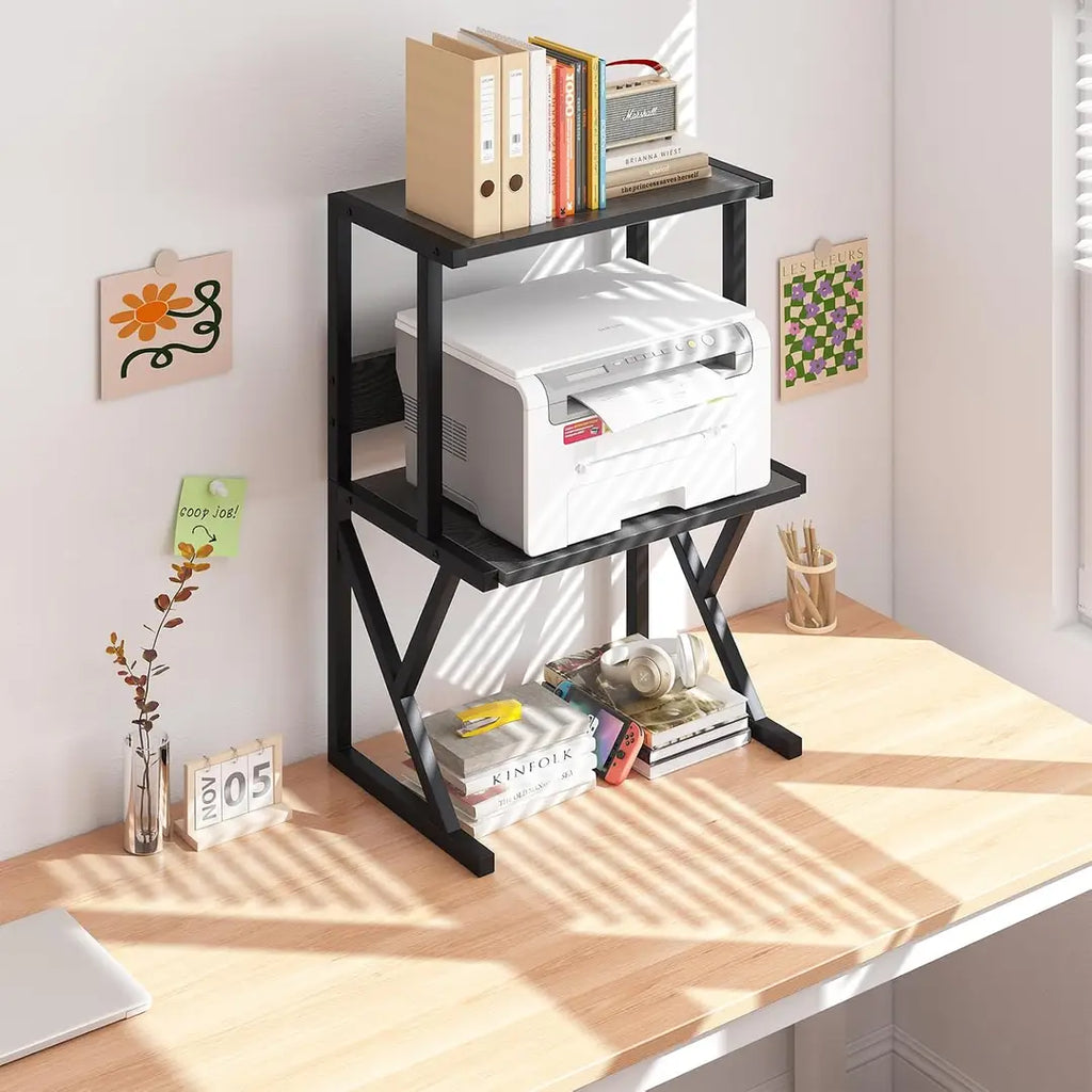 3 Tier Printer Stand | Desktop Storage Rack | Wooden Printer Table | Office Organizer Shelf | Computer Desk Storage Rack | Home & Office Furniture