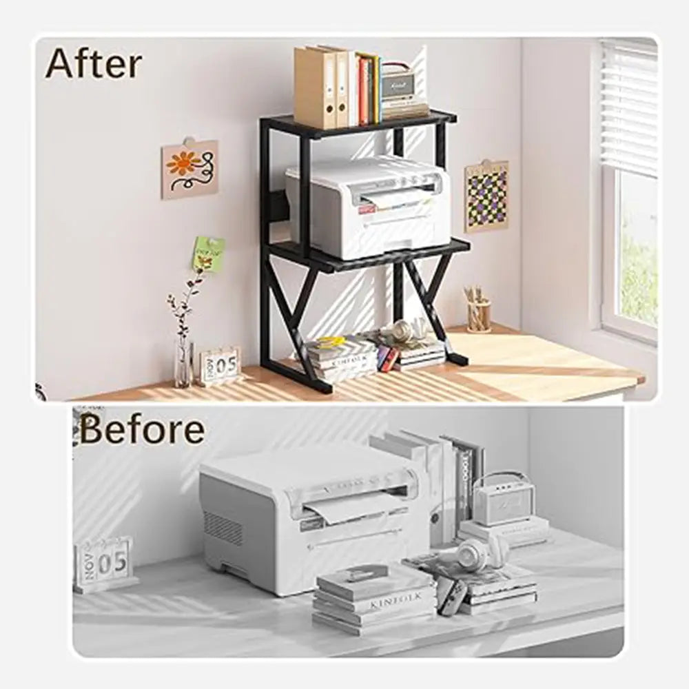 3 Tier Printer Stand | Desktop Storage Rack | Wooden Printer Table | Office Organizer Shelf | Computer Desk Storage Rack | Home & Office Furniture
