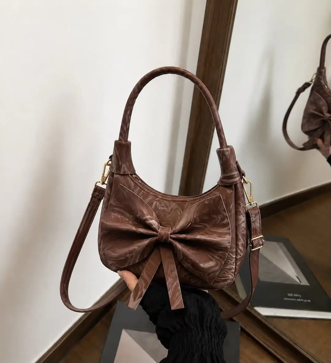 Girl's Leather Printed Shoulder Bag