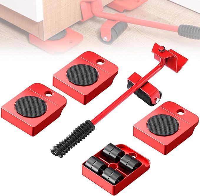 Red Metal Furniture Mover Tool Set 11.9"