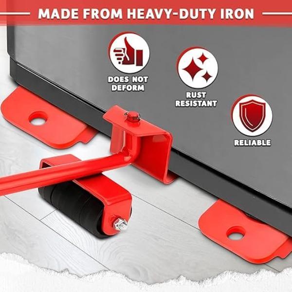 Red Metal Furniture Mover Tool Set 11.9"