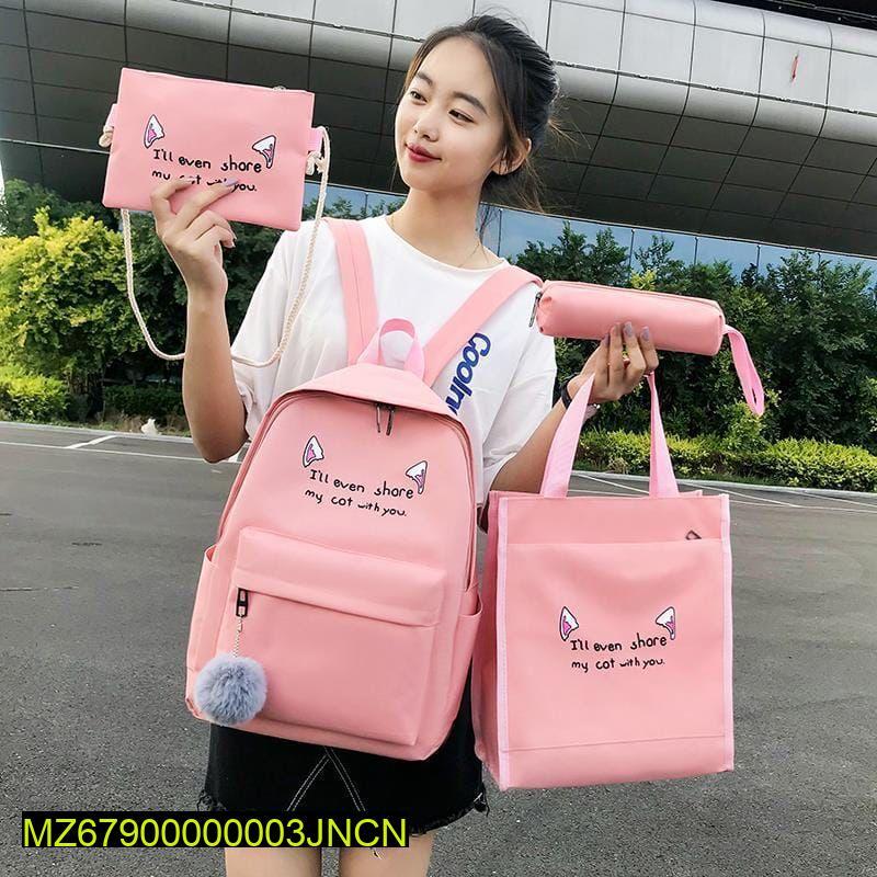 Pink Nylon 4-Piece Student Storage Set 16"