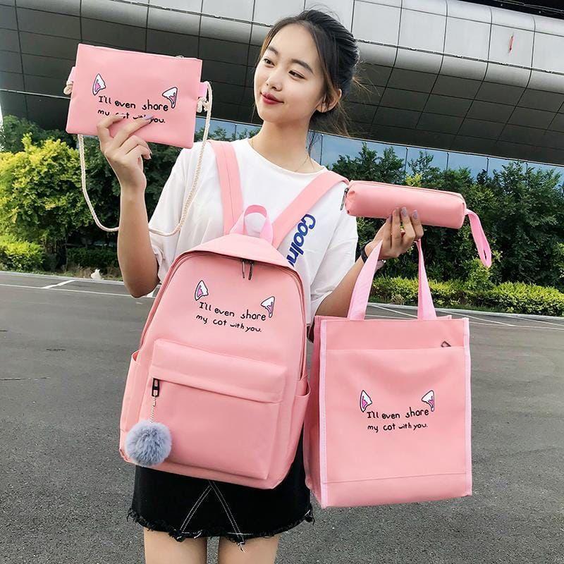 Pink Nylon 4-Piece Student Storage Set 16"