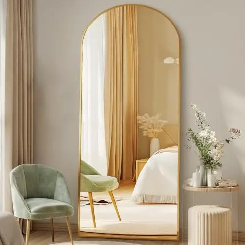 LED Full Length Mirror – Touch Switch, Aluminum Frame, Floor Standing | Arched & Rectangular