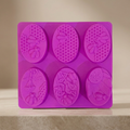 Purple Silicone Soap Mold with Bee & Honey Design